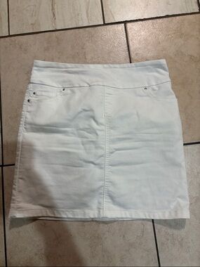 Classic White Stretch Mini Skirt with Seam Detail